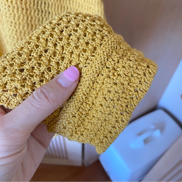 Zara crochet knit midi dress yellow - Picture 6 of 8